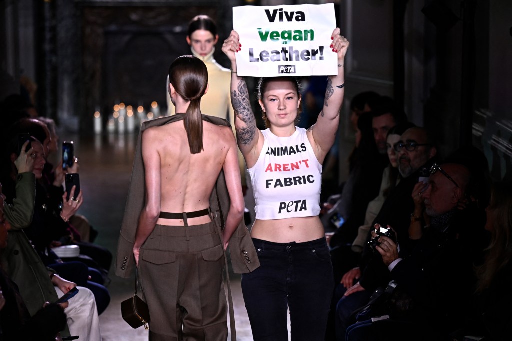 Victoria Beckham’s Paris Fashion Show Disrupted By PETA Activists